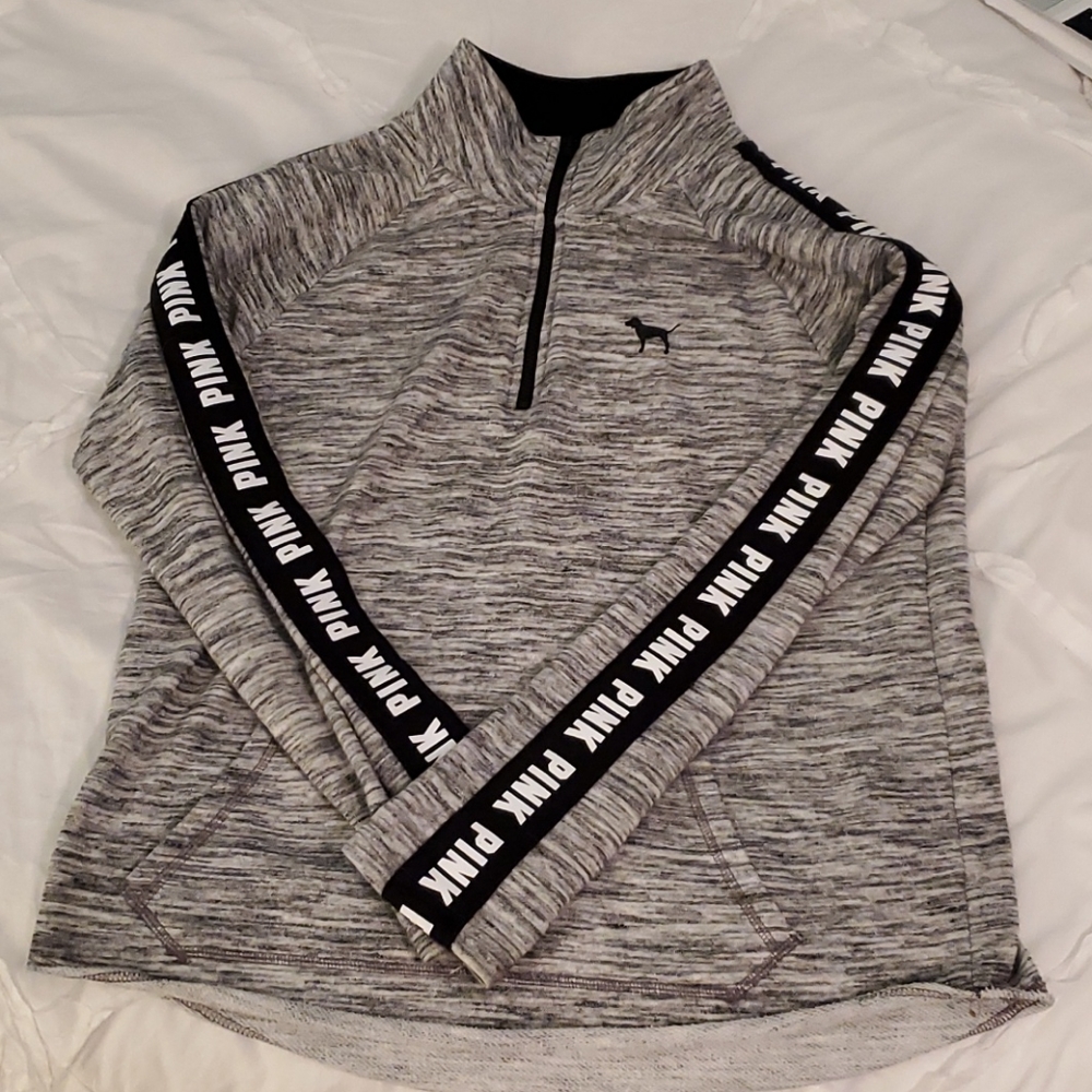 VS PINK Grey half-zip sweatshirt